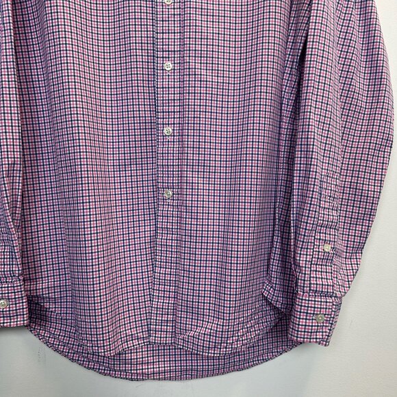Polo PRL Ralph Lauren Slim Fit XL Button Down Shirt Pink Blue - Picture 9 of 11